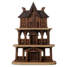 Veronese Design 16 Inch Nordic God Viking Temple Display Stand Polyresin Hand Painted Sculpture Decoration