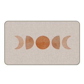 MIXDING Boho Abstract Sun Moon Phase Modern Entrance Door Mat 17x30 Inch Doormats Decor, Bohemia Home Front Door Porch Outdoor Indoor Decorations