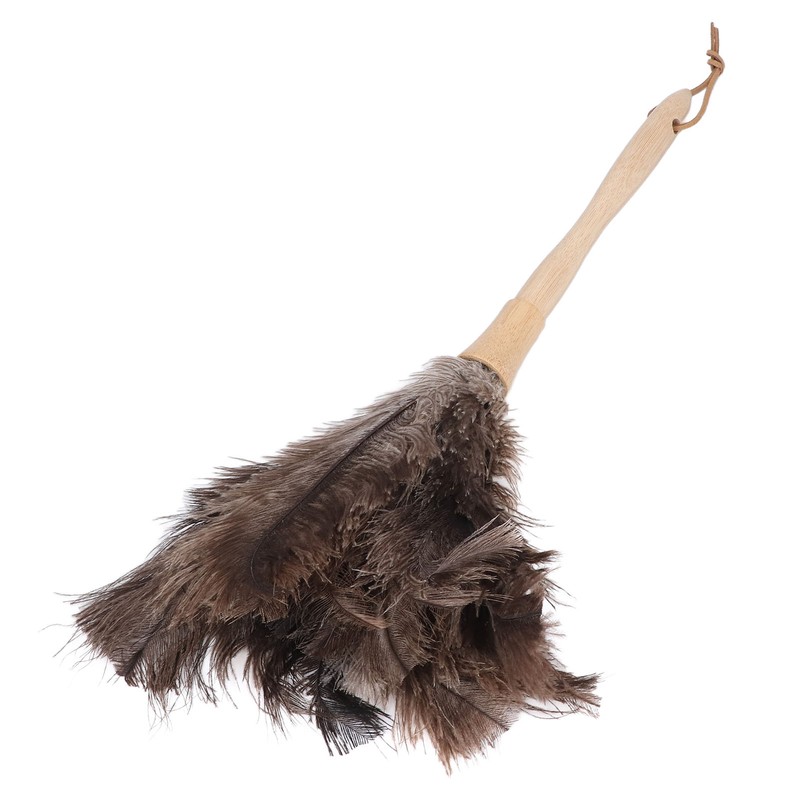 Feather Duster Light Weight Soft Long Handle Reusable Black Ostrich