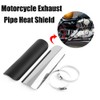 Baceyong Black/Silver Motorcycle Exhaust Pipe Thermal Shield Motorcycle Muffler Thermal