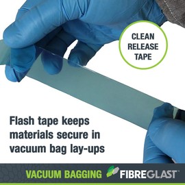Fibre Glast High-Heat Residue-Free Flash Tape Roll, 1in Wide – Seal Carbon, Fiberglass, Epoxy & Resin Composites – Elite Lab Vacuum Bagging Supplies, Degassing Chambers & Vac Purge Kits