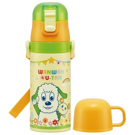 Skater SKCP3-A Children's Stainless Steel Water Bottle, 2-Way Drinking Straw, 14.1 fl oz (410 ml), Cup Drinking, 11.8 fl oz (350 ml)
