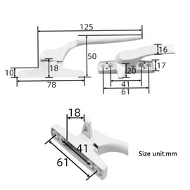 KOOLEVER 2 Pcs Window Handle, Universal Right and Left UPVC Window Handle Replacement, Aluminum Alloy Double Glazing Window Handles Childproof Casement Locking Handle for Windows and Sliding Doors