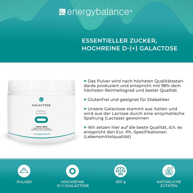 EnergyBalance Pure D-Galactose Powder - Sugar for the Brain -