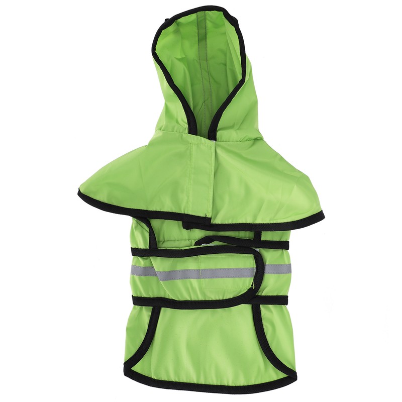 Dog Raincoat Polyester Pet Rain Cape Jacket Reflective Stripe Waterproof