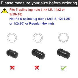 MuHize - Llave de tuerca estriada de 7 puntos, llave de tuerca mejorada de 7 lengüetas (2024), enchufe de tuerca estriada, kit de herramientas de extracción de bloqueo de rueda para una fácil