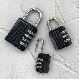 3-Digit Dial Combination Lock - Black Small 3ea