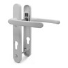 TSS White UPVC Door Handle Pair Set, Sprung, 92mm PZ