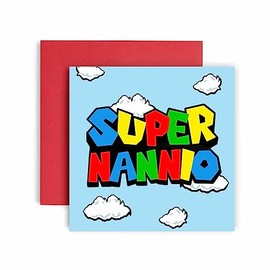 Huxters Birthday Cards for Women – Super Birthday Nanny Happy Birthday Card for Birthday, Mother’s Day – Nanny Birthday Card with Lovely Red Envelope – Funny Birthday Card (Nanny)