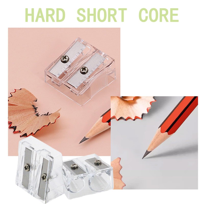 JCUGSBS Double Hole Pencil Sharpener, 4 Pieces Magnesium Pencil Sharpener,