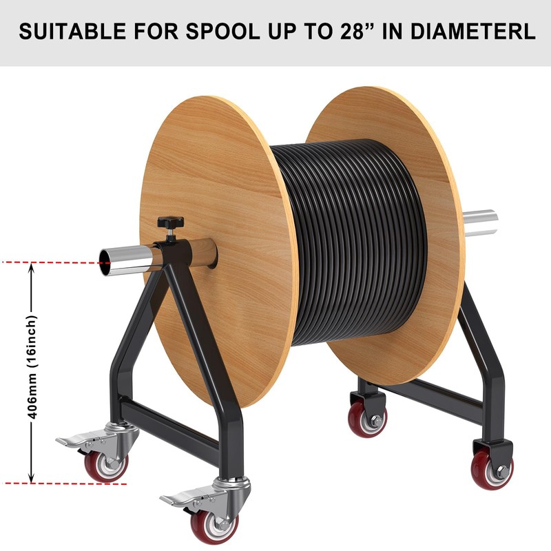 Insaga Wire Spool Rack Portable Cable Caddy with Wheels, Wire