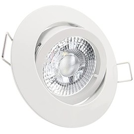 trendlights24 Premio LED Recessed Spotlights 230 V White Round 3 Levels Dimmable Extra Flat 35 mm Set of 3 Neutral White 5 W LED Spots, Ceiling Spotlights Swivelling