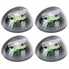 4Pcs Outdoor Waterproof Semicircle 6LED Solar Power Wall Lamp Black