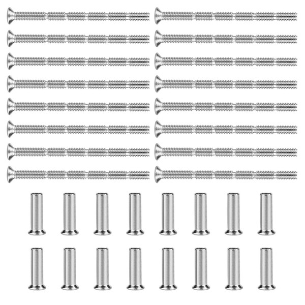 Pack of 16 Connection Screws Sleeves M4 Door Handle Screws