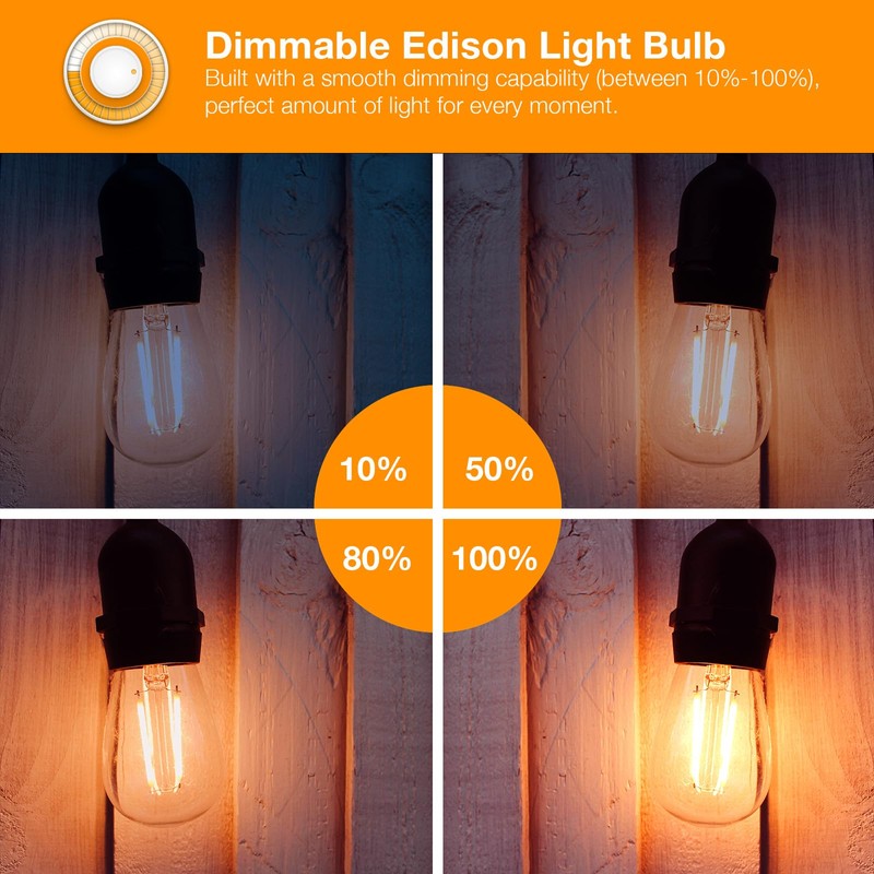 DAYBETTER 16 Pack Vintage LED Edison Bulbs, E26 Led Bulb