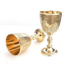 Vintage Chalice Medieval Goblet Set of 2 Royal King Arthur Red Wine Cup Gifts