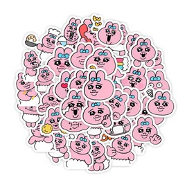 KRGNPLE 40 Pcs Anime Stickers Waterproof Sticker Notebook Notebook Cute Graffiti Sticker DIY Kazari Pink Rabbits Punchy Rabbit A Model