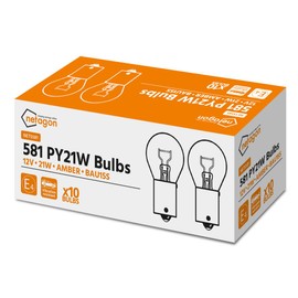 Netagon 10 x 581 Amber Orange 12V 21W PY21W Bayonet Indicator Bulbs Off Set Pins Car Bulbs BAU15S - Pack of 10