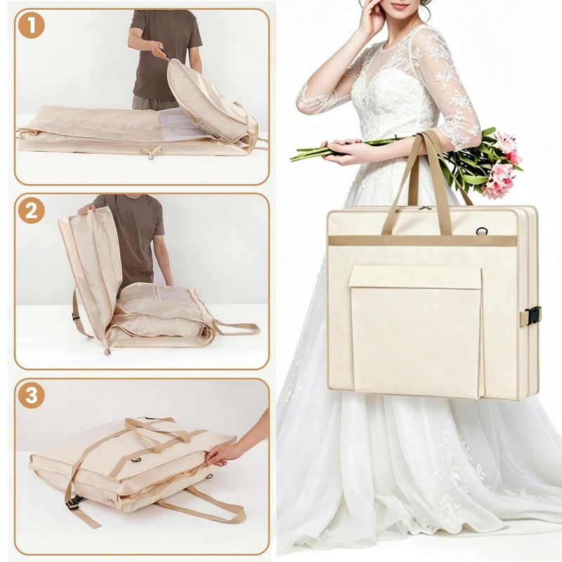 72" Wedding Dress Garment Bag, Beige