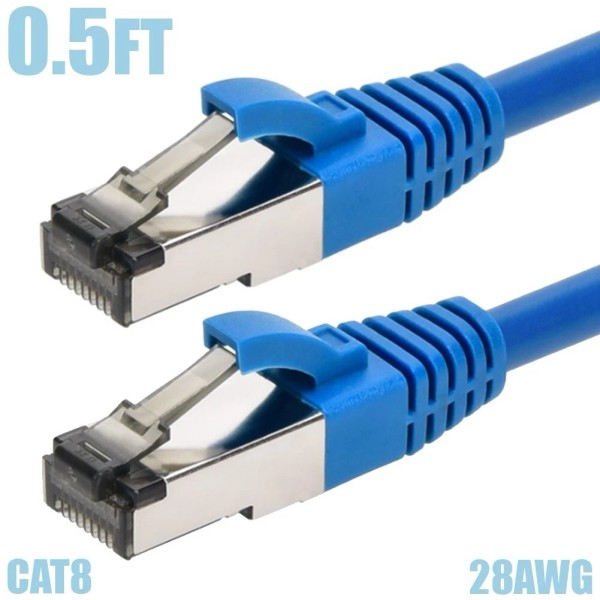 Unbranded 0.5FT CAT8 RJ45 Network LAN Ethernet S/FTP Cable Shielded