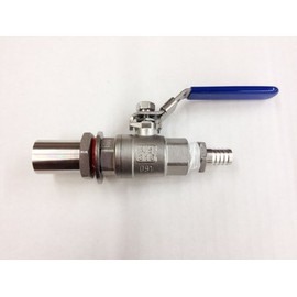Quick Fit Weldless 316 Stainless Steel Ball Valve with Bulkhead and 1/2 Inch Nipple