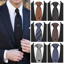 HAWSON Mens Premium Tie Tack Tie Clip For Men Gold and Black Color Square (gold)