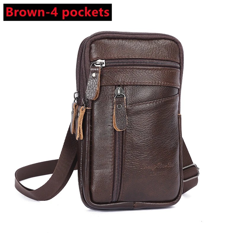 Leather Crossbody Bag for Daily Carry – Compact Multi-Pocket Phone