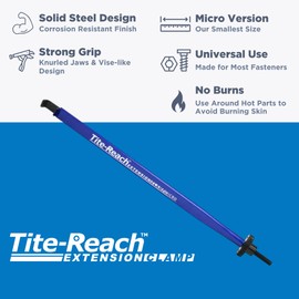 Original TITE-REACH Micro Extension Clamp, Thinnest Version, Mini-Vise Tool, Nut & Bolt Holder, Made for Tight Spaces