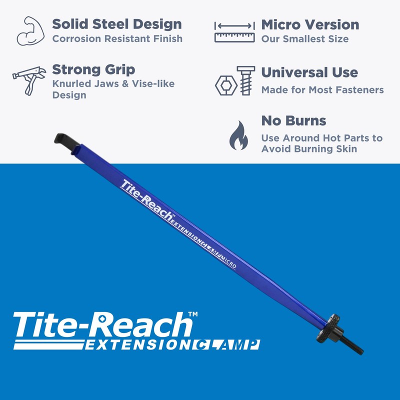 Original TITE-REACH Micro Extension Clamp, Thinnest Version, Mini-Vise Tool, Nut