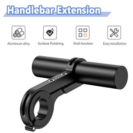 Mesee Bike Handlebar Extender Bicycle Handlebar Clamps Extension Mount Holder Aluminum Alloy Single Clamp Cycling Bracket for Bike LED Light, GPS, Speedometer