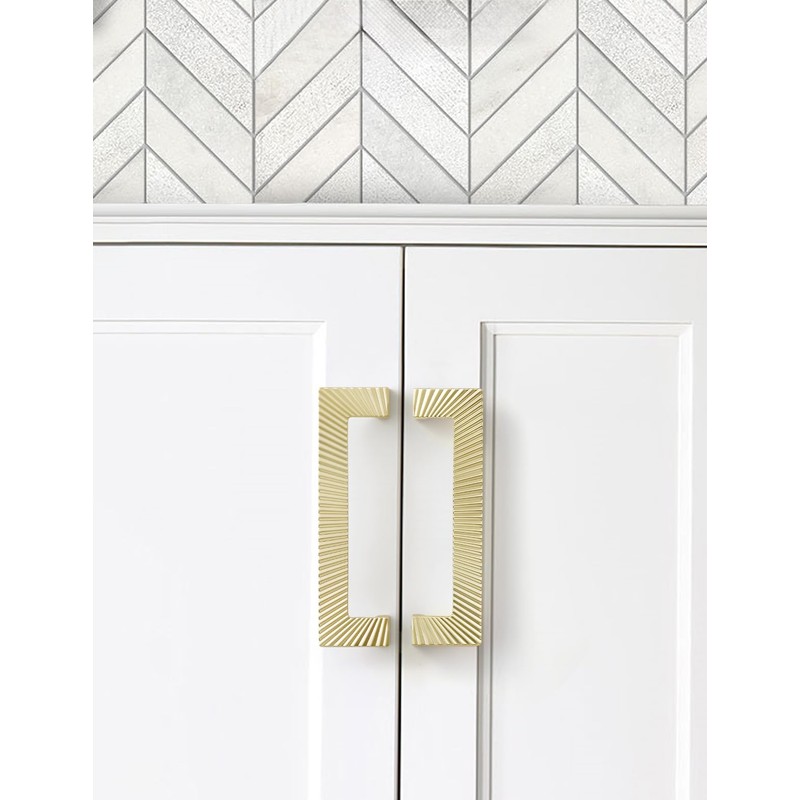 JIASENBAO 5 Pack Gold Cabinet Pulls 5" Hole Center Brushed