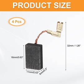 sourcing map 4 Pack CB325 Carbon Brushes Set Replaces 16x11x5mm for Most Power Tools Electric Hammer Drill Motor Circular Saws Replacement Part