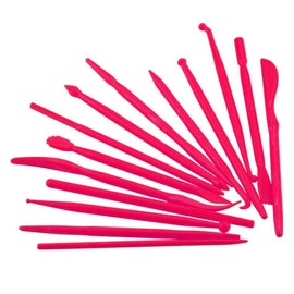 yueton 14pcs Set Plastic Crafts Clay Modeling Tool for Shaping and Sculpting (Hot Pink)