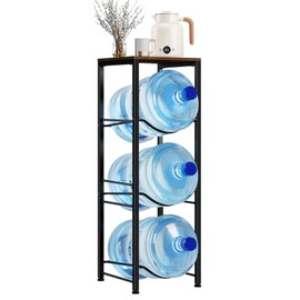 3-Tier 5 Gallon Water Jug Holder with Storage Shelve,5 Gallon Water Bottle Holder,Water Jug Stand, Heavy Duty Water Storage Rack Water Dispenser Stand, Water Jug Rack Organizer for Home Office