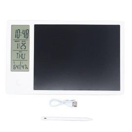 Electronic Digital Planner Tablet Calendar with Time Day Temperature Humidity Display, Multi Functional Electronic Calendar for Office Student Home Work (White)