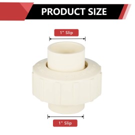 Efield 1 Pack EFIELD CTS CPVC Fittings 1"Slipx1"Slip Union Socket with EPDM O-ring Seal