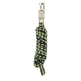 Pfiff 101933 Lead Rope, Braided, Panic Hook, Black/Green, Length 210 cm