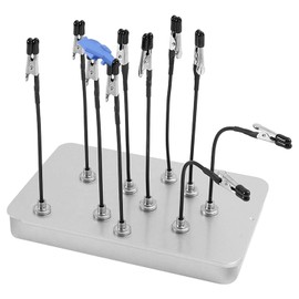 Welding Holder Set, Including Iron Box and 10 Clips, Stable Hold for Workpieces, Soldering Aid Third Hand, Robust and Durable, Practical for Metalworking, DIY, Repairs (Silver)