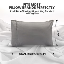 Utopia Bedding Pillow Cases Queen Size 2-Pack – Soft Brushed Microfiber – Envelope Closure – Perfect for Hospitals, Hotels, Guest Rooms – Oeko-TEX Certified, 20x26 Inches (Grey)
