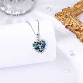 Locket for Opening Pictures, Tree of Life Locket Chain, 925 Sterling Silver Pendant, Amulet for Opening Pictures, Photo Amulet Necklace, Valentine's Day Ladies/Girls/Couples, Sterling Silver, No