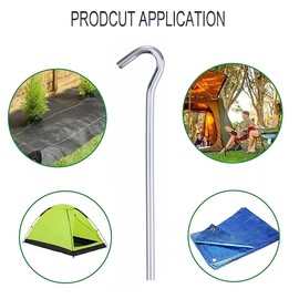 iPEAK Tent Pegs 12 Pieces 9-inch Metal Heavy Duty Camping Pegs 9’’ Strong Galvanised Rust Free Tent Hooks Pegs (12 Pack)