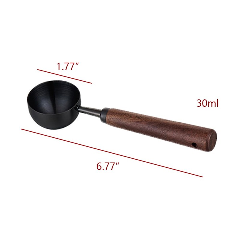 LannuMet 304 Stainless Steel Coffee Measuring Spoon Wooden Handle Coffee
