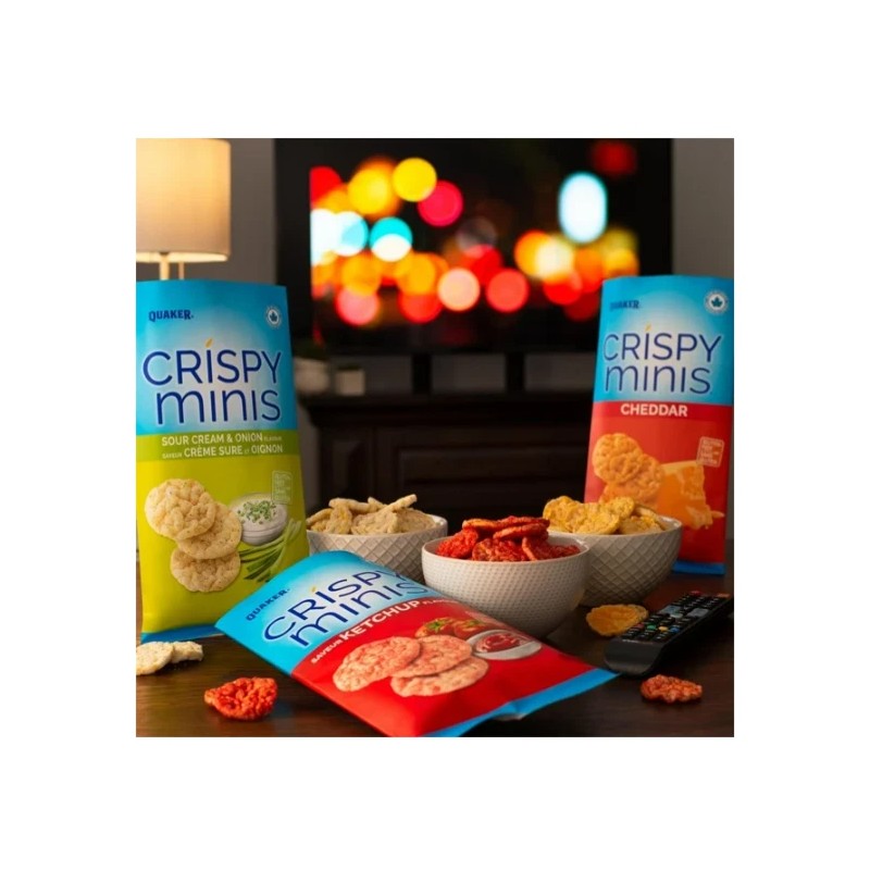 CRISPY MINIS Quaker Crispy Minis Cheddar Flavor Brown Rice Chips,
