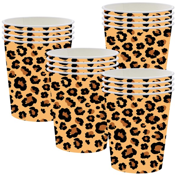16P Jungle Safari Animal Party Leopard Print Paper Cups,Jungle Animal