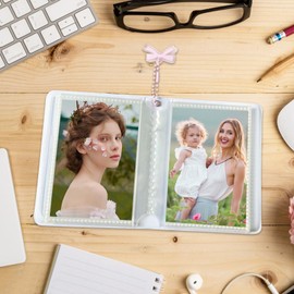 Love Hollow Design Photocard Holder,Photocard Holder Book,Mini Love Heart Hollow Photo Card Holder,Water Resistant Small Card Binder,Photo Card Holder for Photocard Collection (Pink)