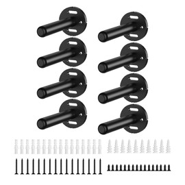 8pcs Floating Shelf Bracket Heavy Duty Shelving Mounting Brackets Hidden Floating Shelf Hardware,Black Metal Shelf Support Bracket (4 inch --8pcs--Without Tools)
