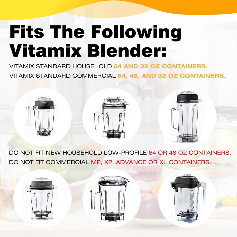 Blender Replacement Wet Blade Kit (4-Piece) - Compatible with Vitamix