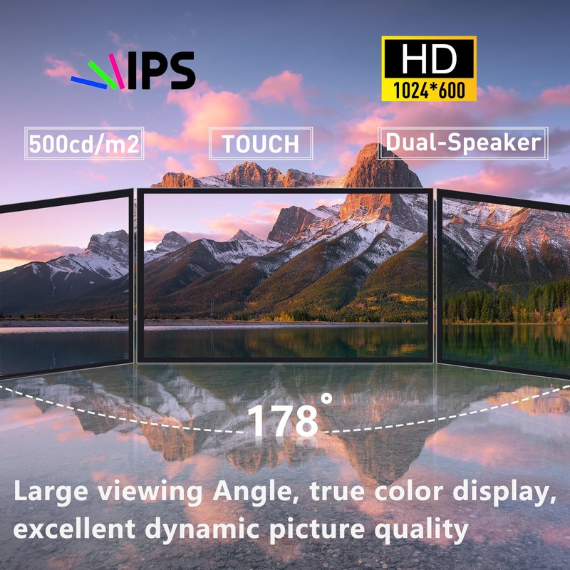 GeeekPi 10.1 Inch Capacitive Touchscreen Display, 1024x600 IPS LCD with