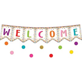 Confetti Pennants Welcome Bulletin Board