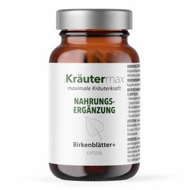 Kräutermax Birch Leaves Plus Capsules, Birch Leaf Extract with Fennel, Nettle, Asparagus, Juniper Berries, Vegan Dietary Supplement, Pack of 90